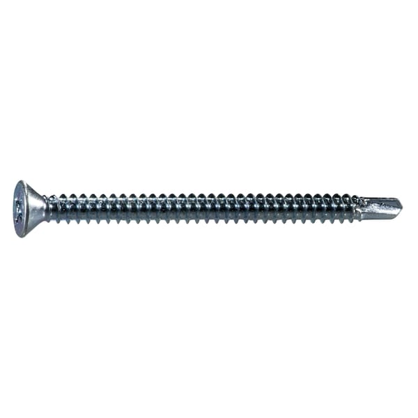 Midwest Fastener Self-Drilling Screw, #10 x 2-1/2 in, Zinc Plated Steel Flat Head Phillips Drive, 15 PK 931427 - main